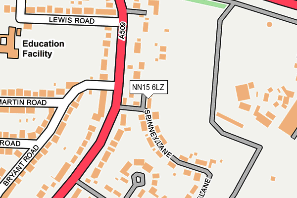 NN15 6LZ map - OS OpenMap – Local (Ordnance Survey)