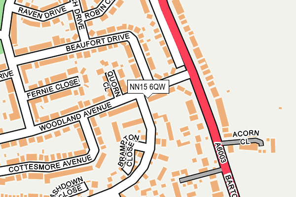 NN15 6QW map - OS OpenMap – Local (Ordnance Survey)