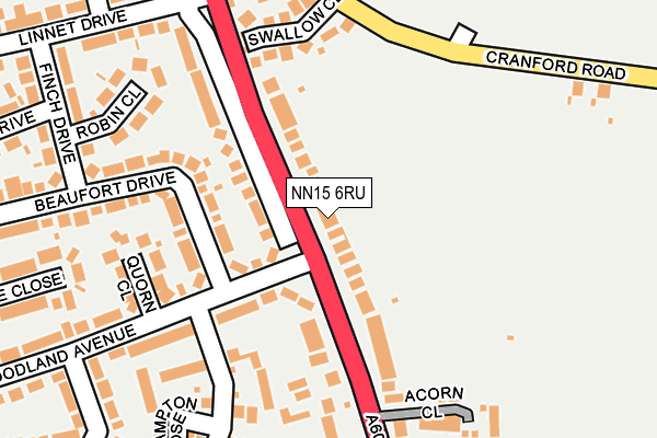 NN15 6RU map - OS OpenMap – Local (Ordnance Survey)