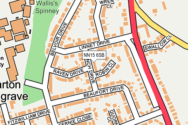 NN15 6SB map - OS OpenMap – Local (Ordnance Survey)