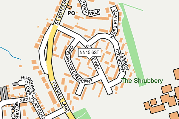 NN15 6ST map - OS OpenMap – Local (Ordnance Survey)