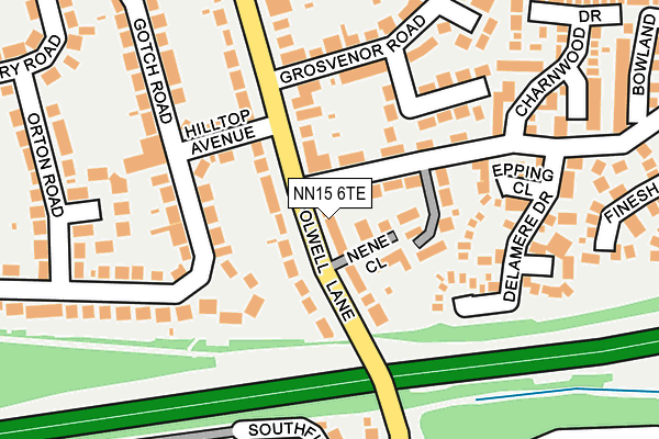 NN15 6TE map - OS OpenMap – Local (Ordnance Survey)