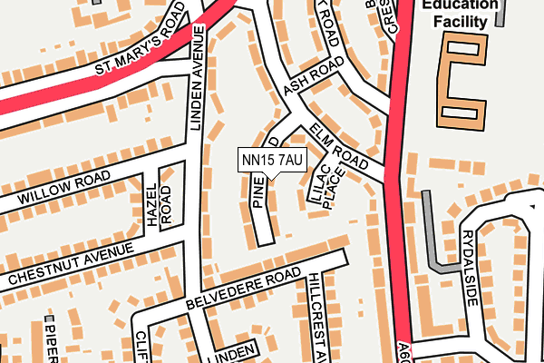 NN15 7AU map - OS OpenMap – Local (Ordnance Survey)