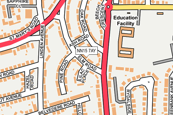 NN15 7AY map - OS OpenMap – Local (Ordnance Survey)