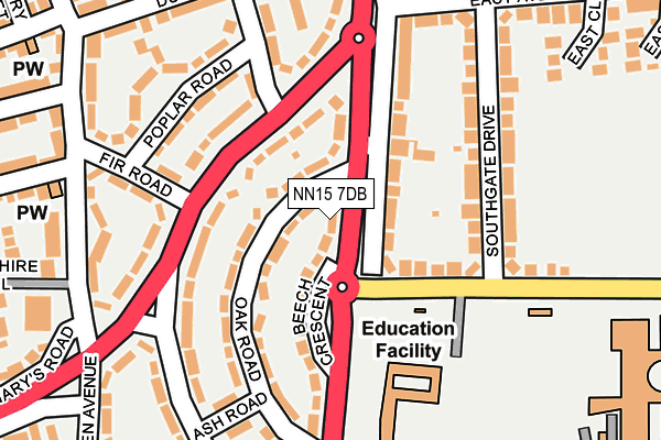 NN15 7DB map - OS OpenMap – Local (Ordnance Survey)