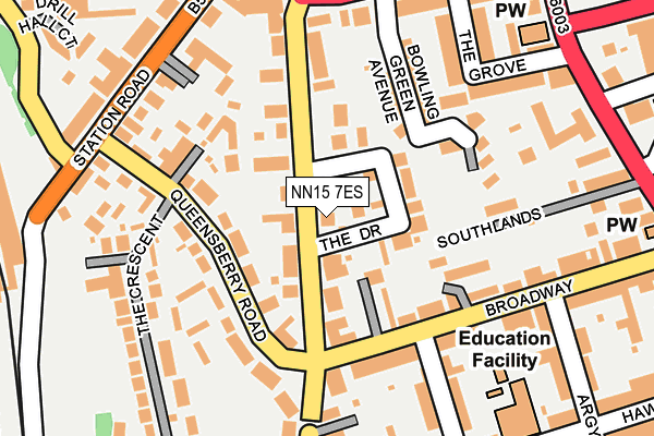 NN15 7ES map - OS OpenMap – Local (Ordnance Survey)