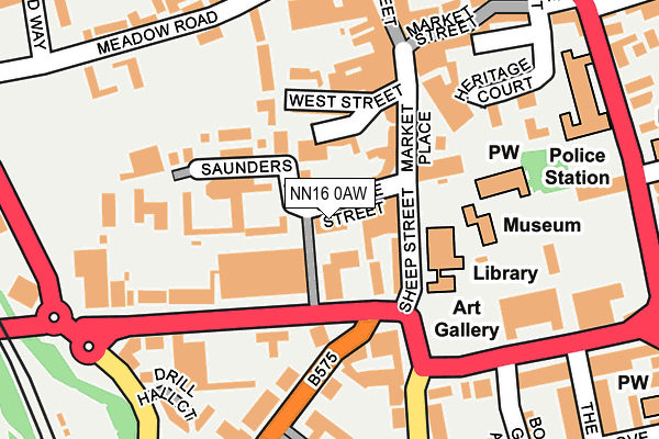 NN16 0AW map - OS OpenMap – Local (Ordnance Survey)