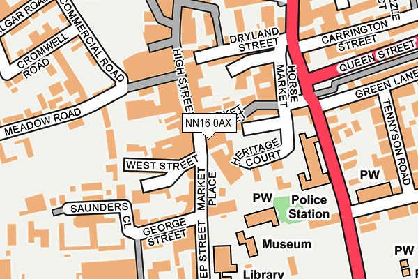 NN16 0AX map - OS OpenMap – Local (Ordnance Survey)