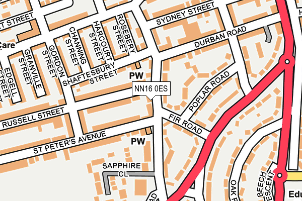 NN16 0ES map - OS OpenMap – Local (Ordnance Survey)