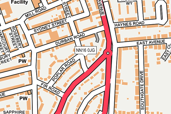 NN16 0JG map - OS OpenMap – Local (Ordnance Survey)