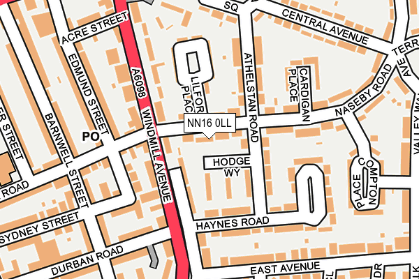 NN16 0LL map - OS OpenMap – Local (Ordnance Survey)