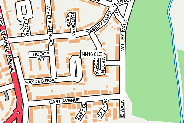NN16 0LZ map - OS OpenMap – Local (Ordnance Survey)