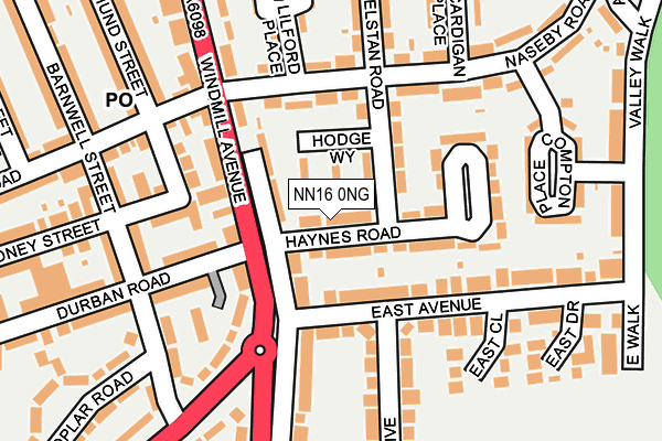 NN16 0NG map - OS OpenMap – Local (Ordnance Survey)
