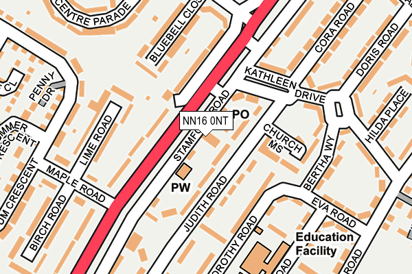 NN16 0NT map - OS OpenMap – Local (Ordnance Survey)