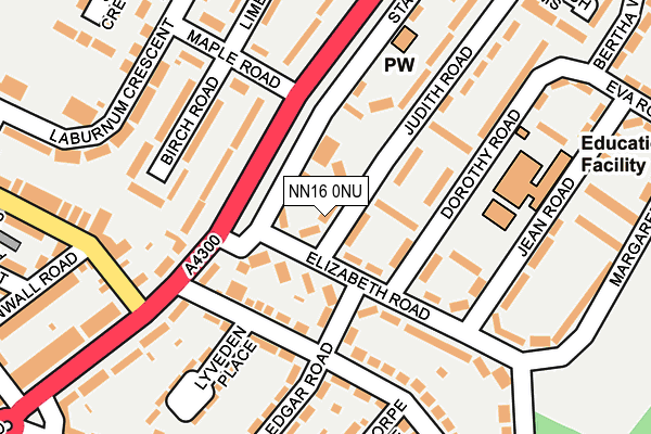 NN16 0NU map - OS OpenMap – Local (Ordnance Survey)