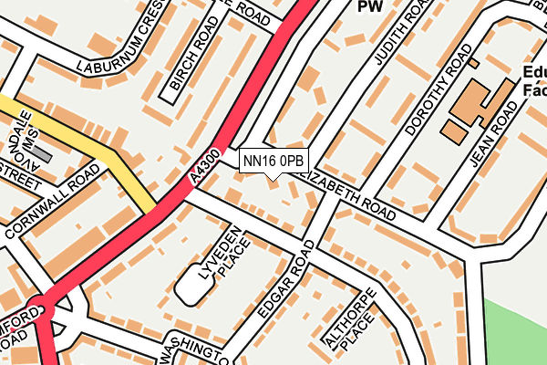 NN16 0PB map - OS OpenMap – Local (Ordnance Survey)