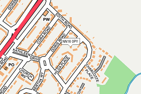 NN16 0PY map - OS OpenMap – Local (Ordnance Survey)