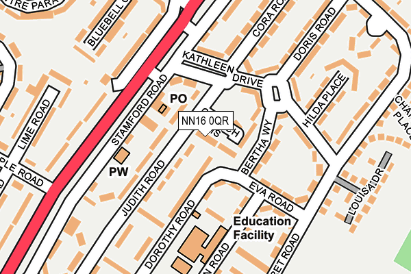 NN16 0QR map - OS OpenMap – Local (Ordnance Survey)