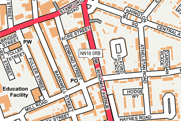 NN16 0RB map - OS OpenMap – Local (Ordnance Survey)