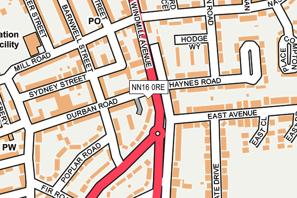 NN16 0RE map - OS OpenMap – Local (Ordnance Survey)