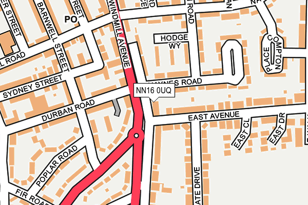 NN16 0UQ map - OS OpenMap – Local (Ordnance Survey)