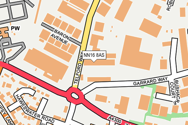 NN16 8AS map - OS OpenMap – Local (Ordnance Survey)