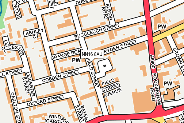 NN16 8AU map - OS OpenMap – Local (Ordnance Survey)