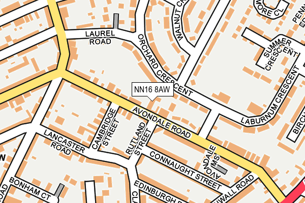 NN16 8AW map - OS OpenMap – Local (Ordnance Survey)