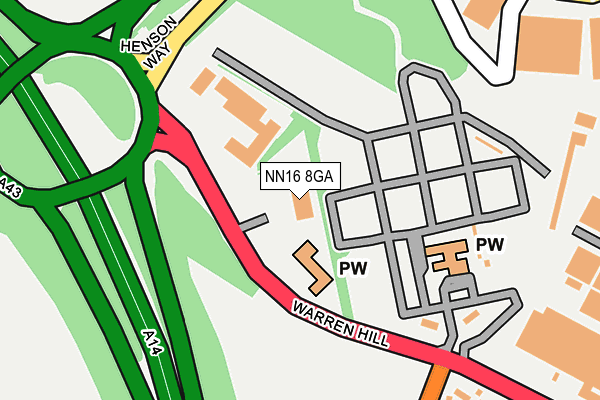 NN16 8GA map - OS OpenMap – Local (Ordnance Survey)