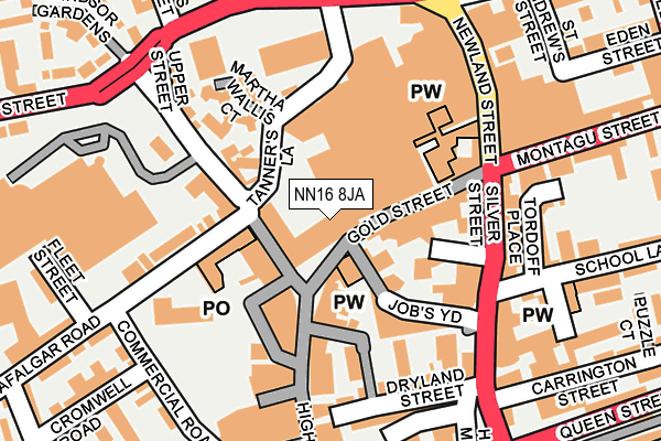 NN16 8JA map - OS OpenMap – Local (Ordnance Survey)