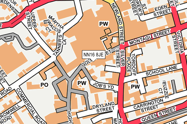 NN16 8JE map - OS OpenMap – Local (Ordnance Survey)