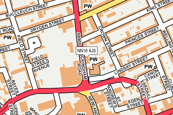 NN16 8JS map - OS OpenMap – Local (Ordnance Survey)