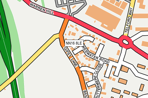 NN16 8LE map - OS OpenMap – Local (Ordnance Survey)