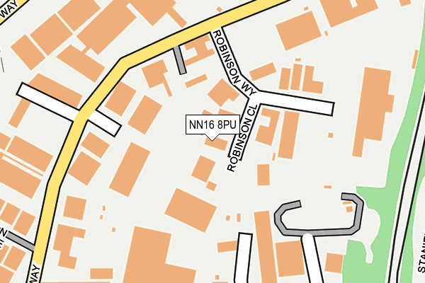 NN16 8PU map - OS OpenMap – Local (Ordnance Survey)