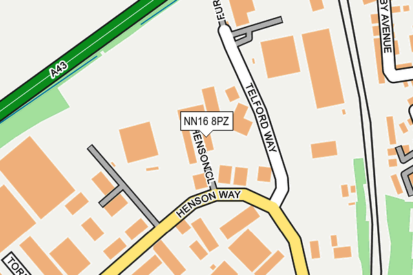 NN16 8PZ map - OS OpenMap – Local (Ordnance Survey)