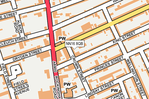 NN16 8QB map - OS OpenMap – Local (Ordnance Survey)