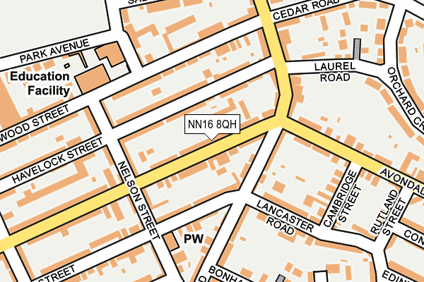 NN16 8QH map - OS OpenMap – Local (Ordnance Survey)