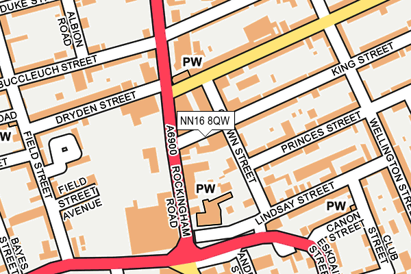 NN16 8QW map - OS OpenMap – Local (Ordnance Survey)