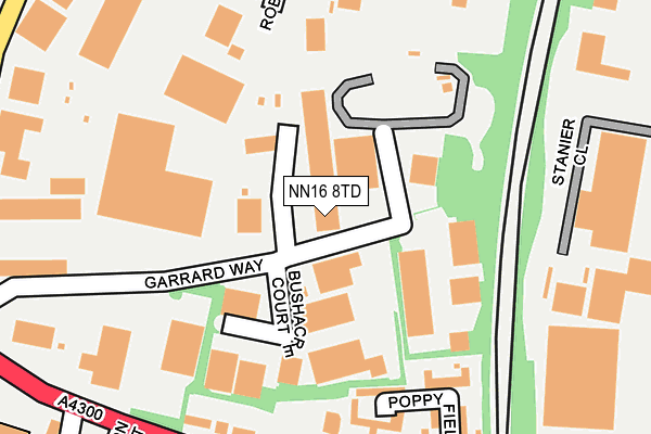 NN16 8TD map - OS OpenMap – Local (Ordnance Survey)