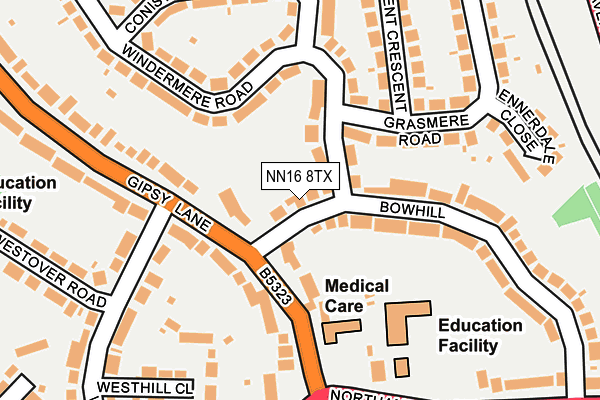 NN16 8TX map - OS OpenMap – Local (Ordnance Survey)