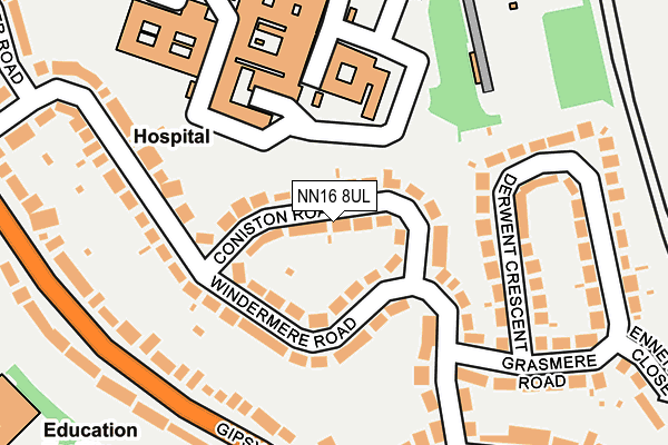 NN16 8UL map - OS OpenMap – Local (Ordnance Survey)