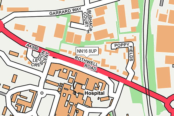 NN16 8UP map - OS OpenMap – Local (Ordnance Survey)