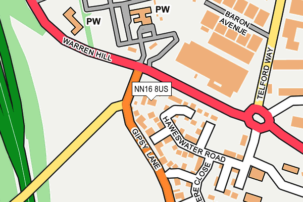 NN16 8US map - OS OpenMap – Local (Ordnance Survey)