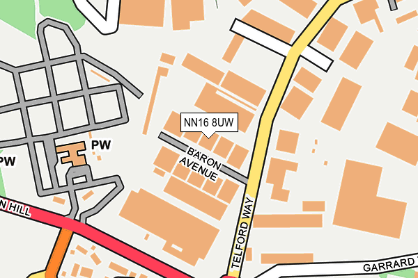 NN16 8UW map - OS OpenMap – Local (Ordnance Survey)