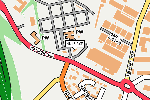 NN16 8XE map - OS OpenMap – Local (Ordnance Survey)