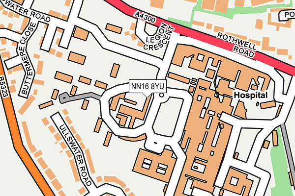 NN16 8YU map - OS OpenMap – Local (Ordnance Survey)