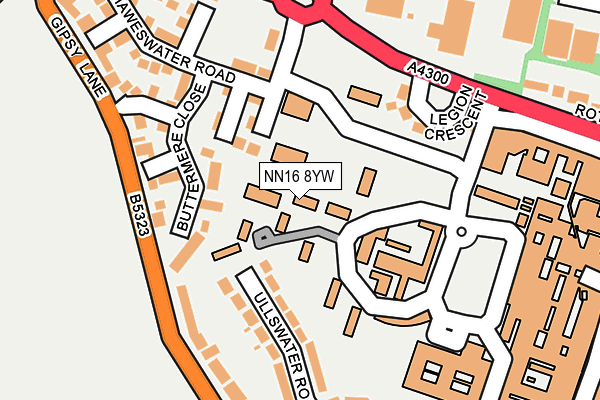 NN16 8YW map - OS OpenMap – Local (Ordnance Survey)