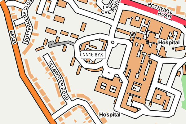 NN16 8YX map - OS OpenMap – Local (Ordnance Survey)