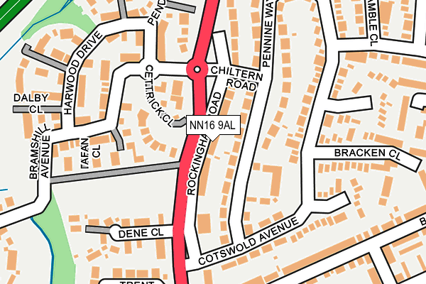 NN16 9AL map - OS OpenMap – Local (Ordnance Survey)