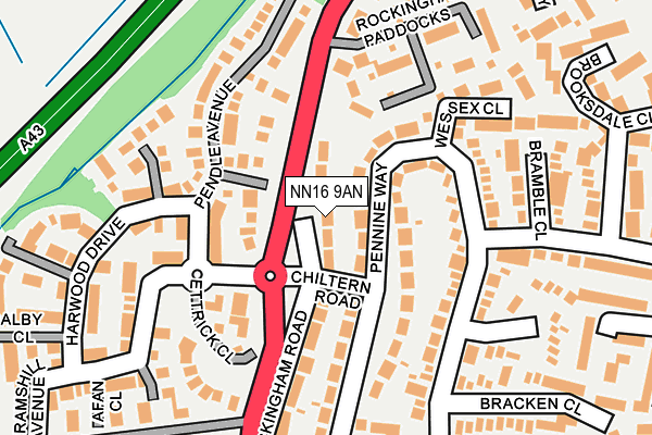 NN16 9AN map - OS OpenMap – Local (Ordnance Survey)